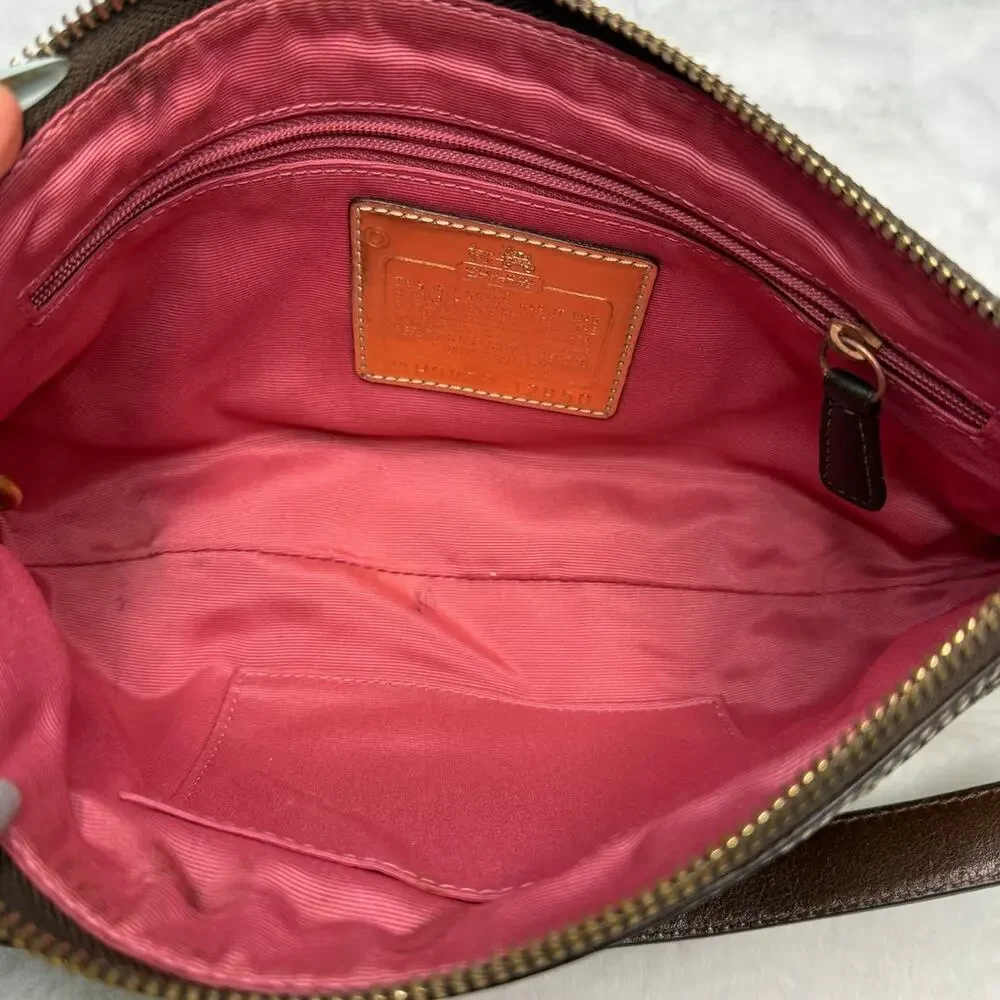 y2k Coach Madison Op Art Brown 12950 Small Hobo Handbag